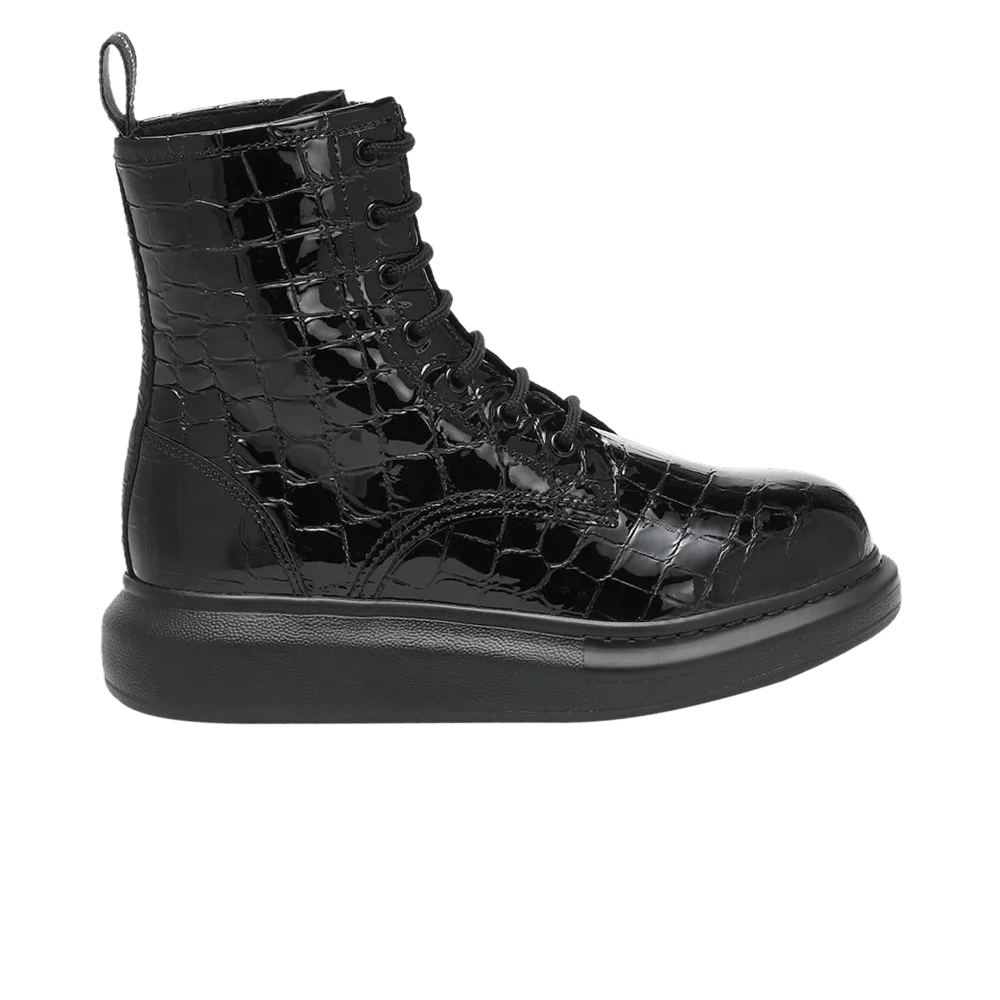 Botinki-Alexander-McQueen-Wmns-Hybrid-Ankle-Boot-Black-Crocodile