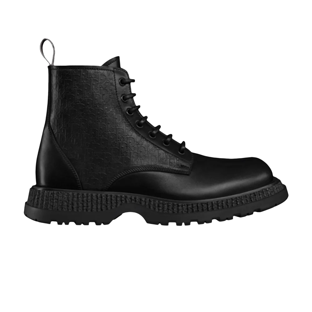 Botinki-Dior-Buffalo-Lace-Up-Ankle-Boot-Dior-Oblique-Debossed-Black