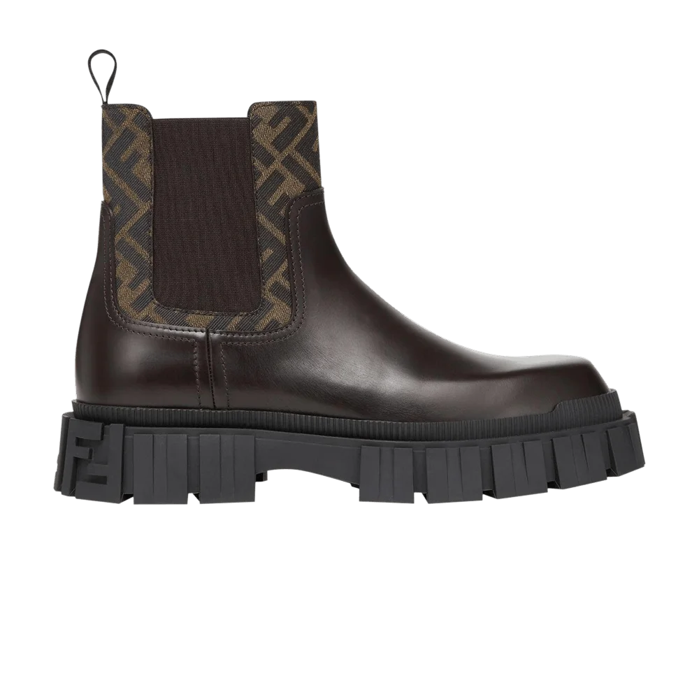 Botinki-Fendi-Leather-Ankle-Boot-Black-Brown