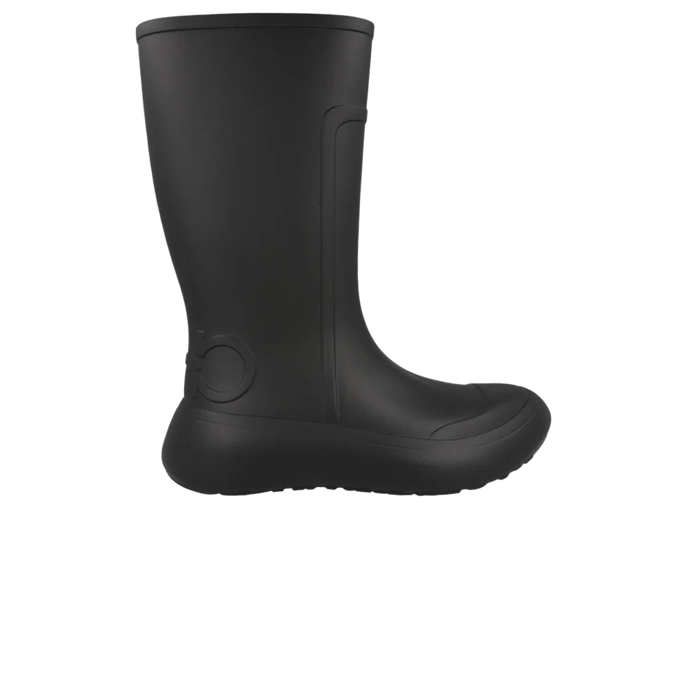 Botinki-Ferragamo-Wmns-Gancini-Logo-Rain-Boot-Black
