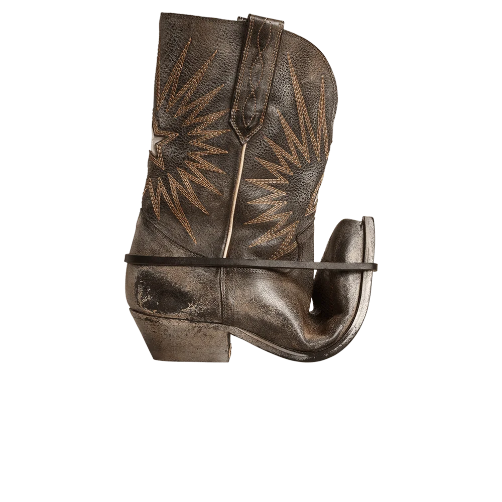 Botinki-Golden-Goose-Wmns-Low-Wish-Star-Boot-Black-Ecru-Silver