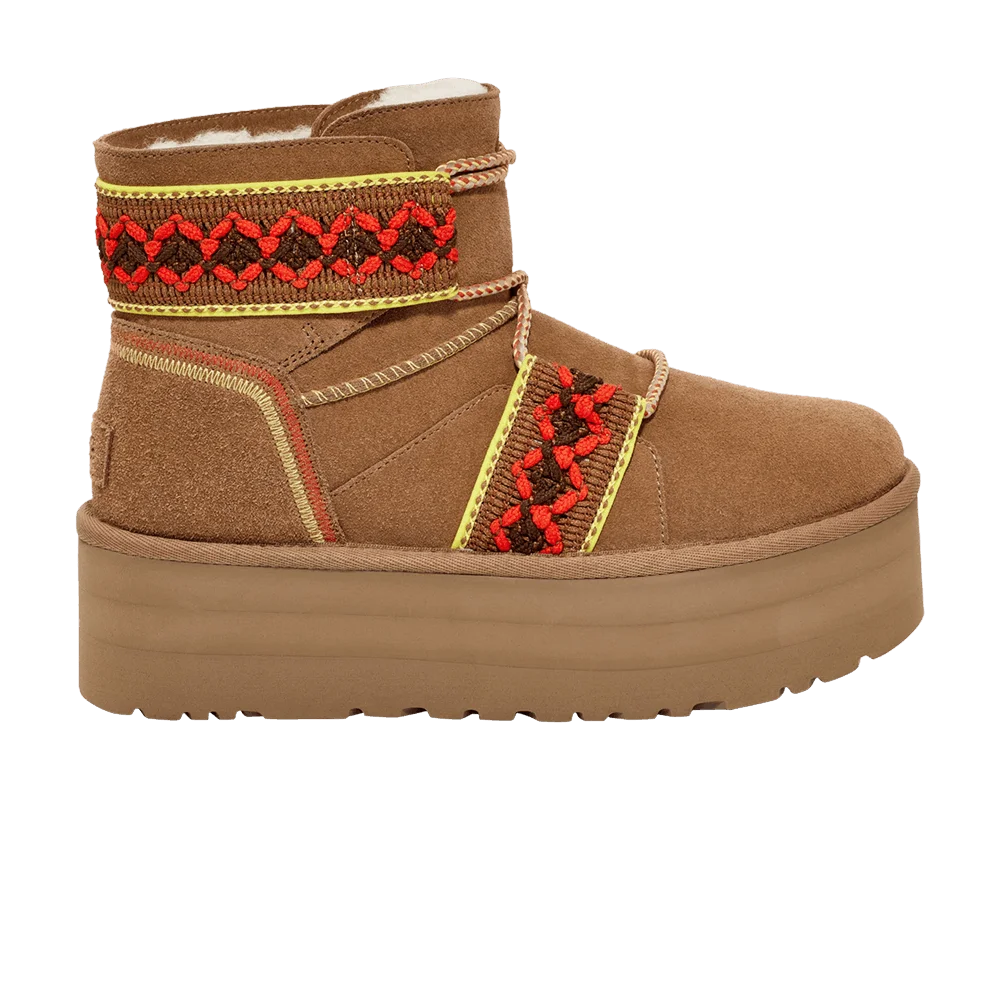Botinki-UGG-Wmns-Classic-Mini-II-Platform-Braid-Chestnut