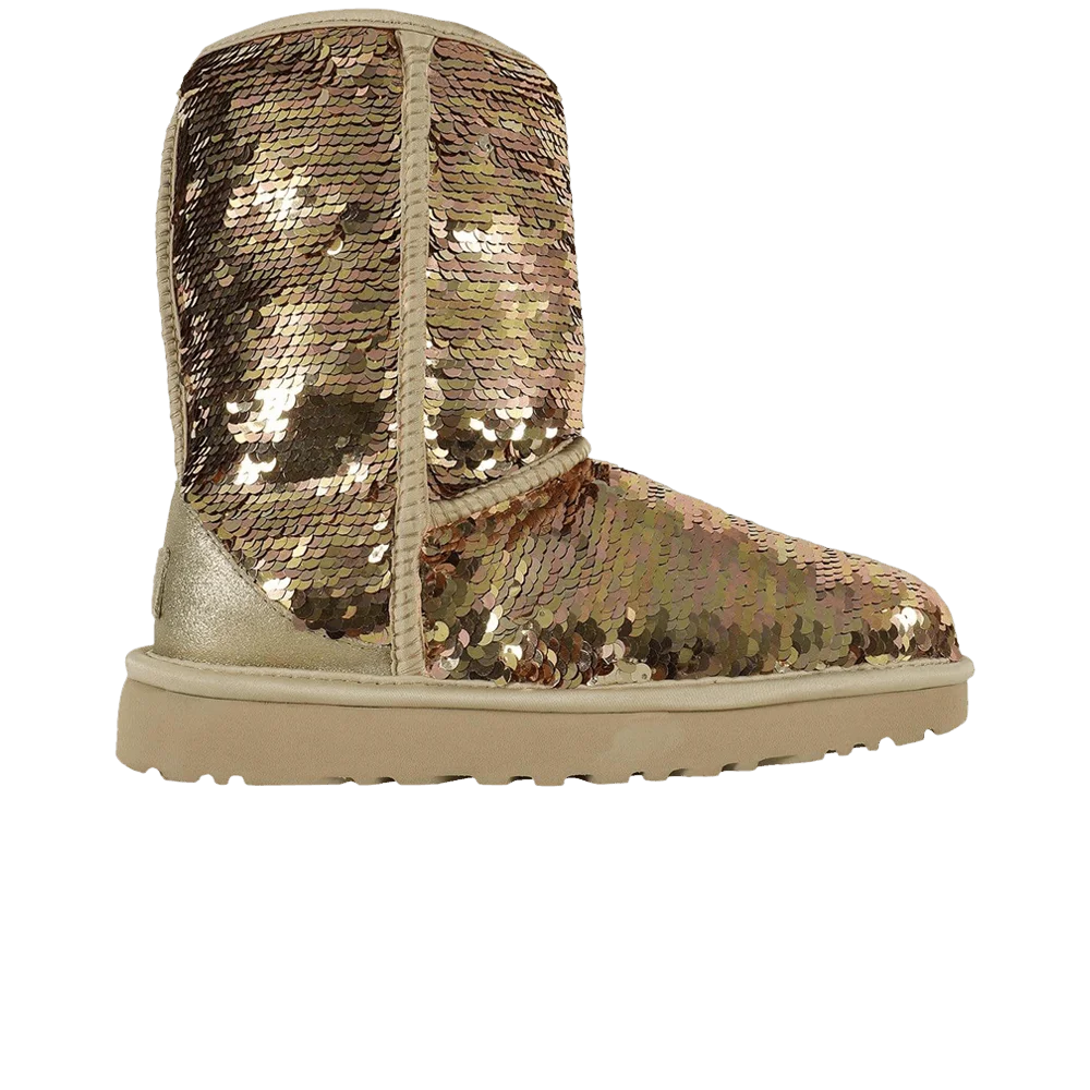 Botinki-UGG-Wmns-Classic-Short-Boot-Sequin-Gold