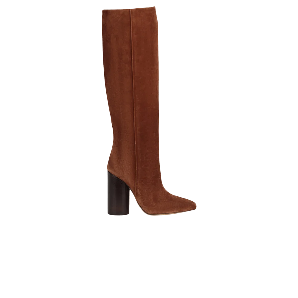 Botinki-Wmns-Ferragamo-Pampero-Suede-Knee-High-Boot-Beige