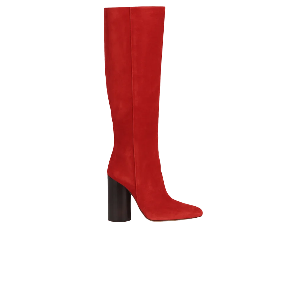 Botinki-Wmns-Ferragamo-Pampero-Suede-Knee-High-Boot-Red