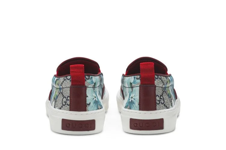 Kedy-Gucci-Wmns-GG-Supreme-Canvas-Slip-On-Blue-Floral-5