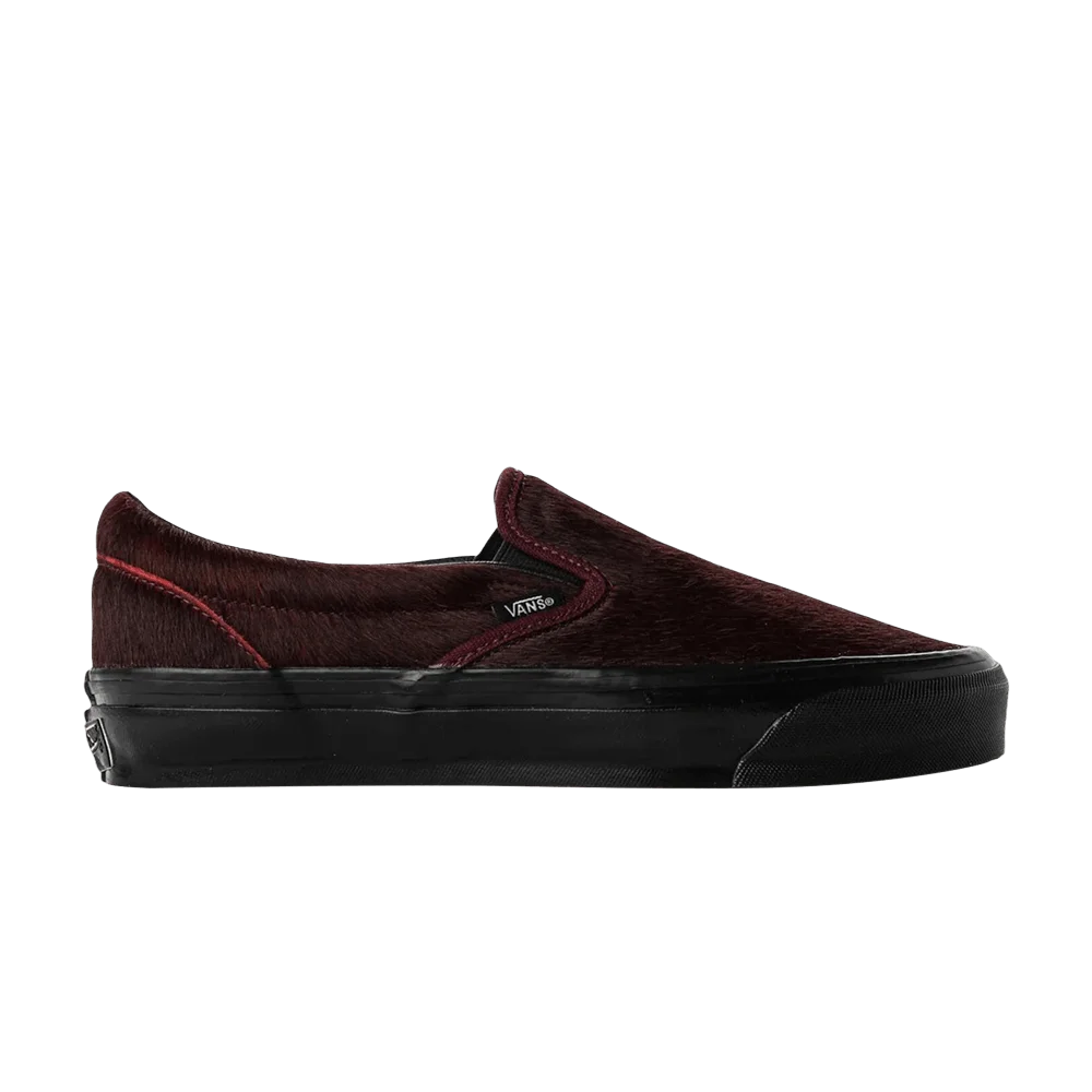 Kedy-Vans-Classic-Slip-On-98-LX-Pony-Hair-Burgundy-Black