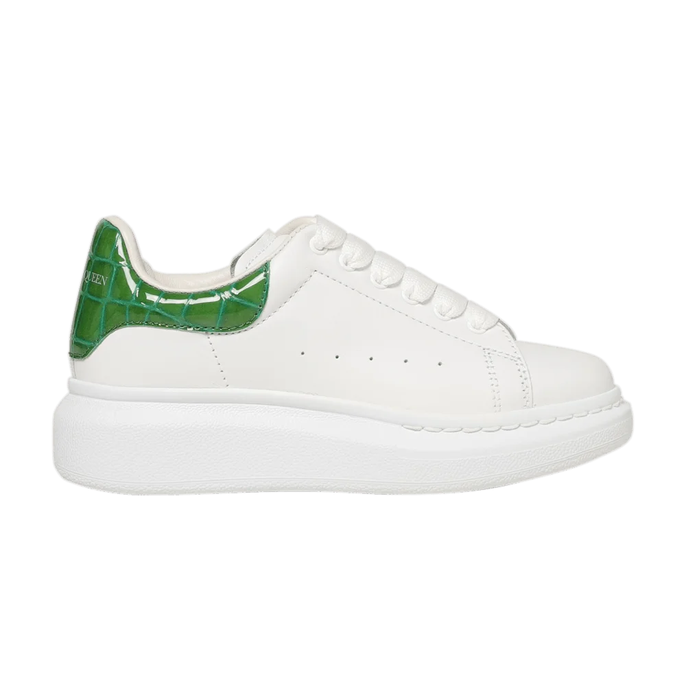 Krossovki-Alexander-Mcqueen-Oversized-Sneaker-Kids-Chrome-Green-Crocodile