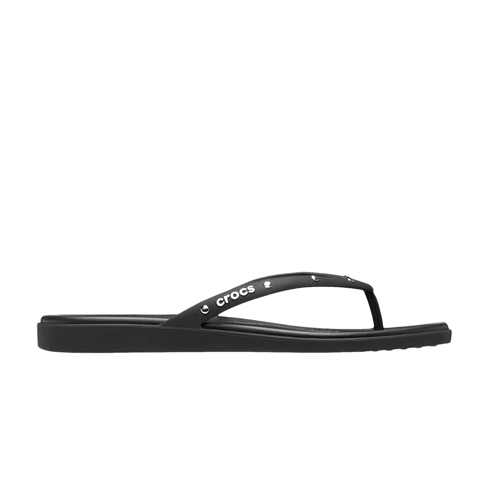 Krossovki-Crocs-Wmns-Miami-Studded-Flip-Black
