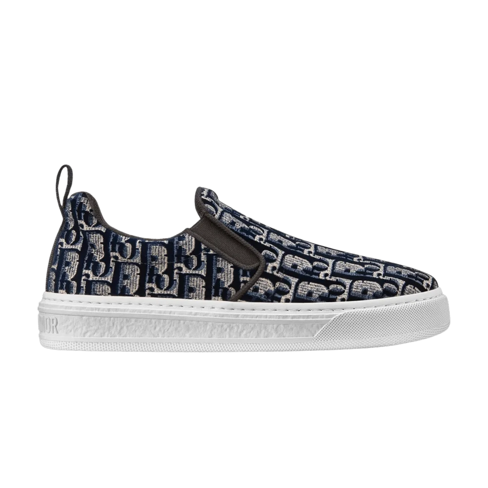 Krossovki-Dior-Wmns-Solar-Slip-On-Dior-Oblique-Dark-Blue