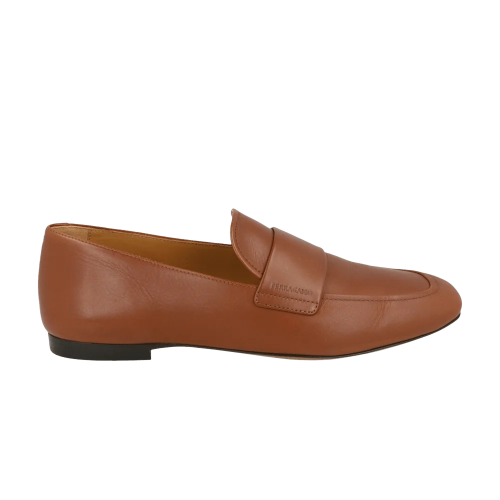 Krossovki-Ferragamo-Gedeone-Leather-Loafer-Brown