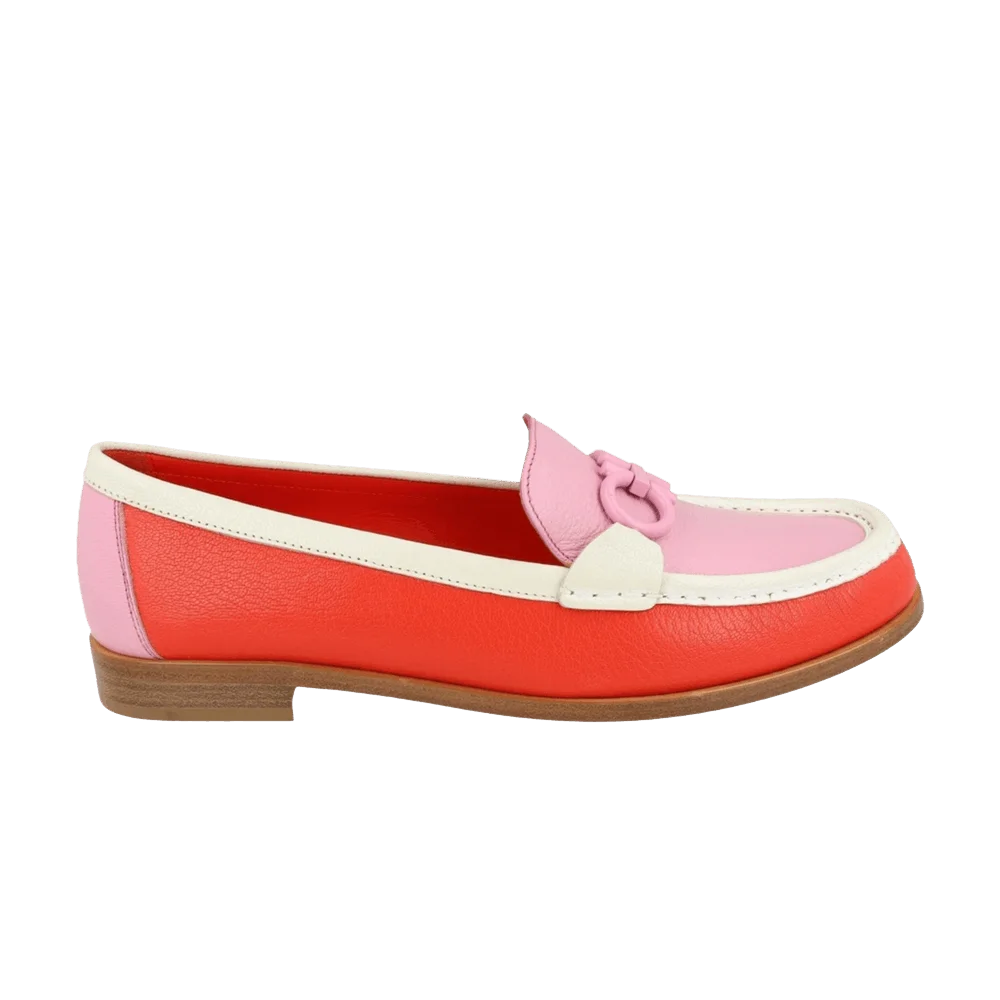 Krossovki-Ferragamo-Wmns-Rolo-Gancini-Leather-Loafer-Red