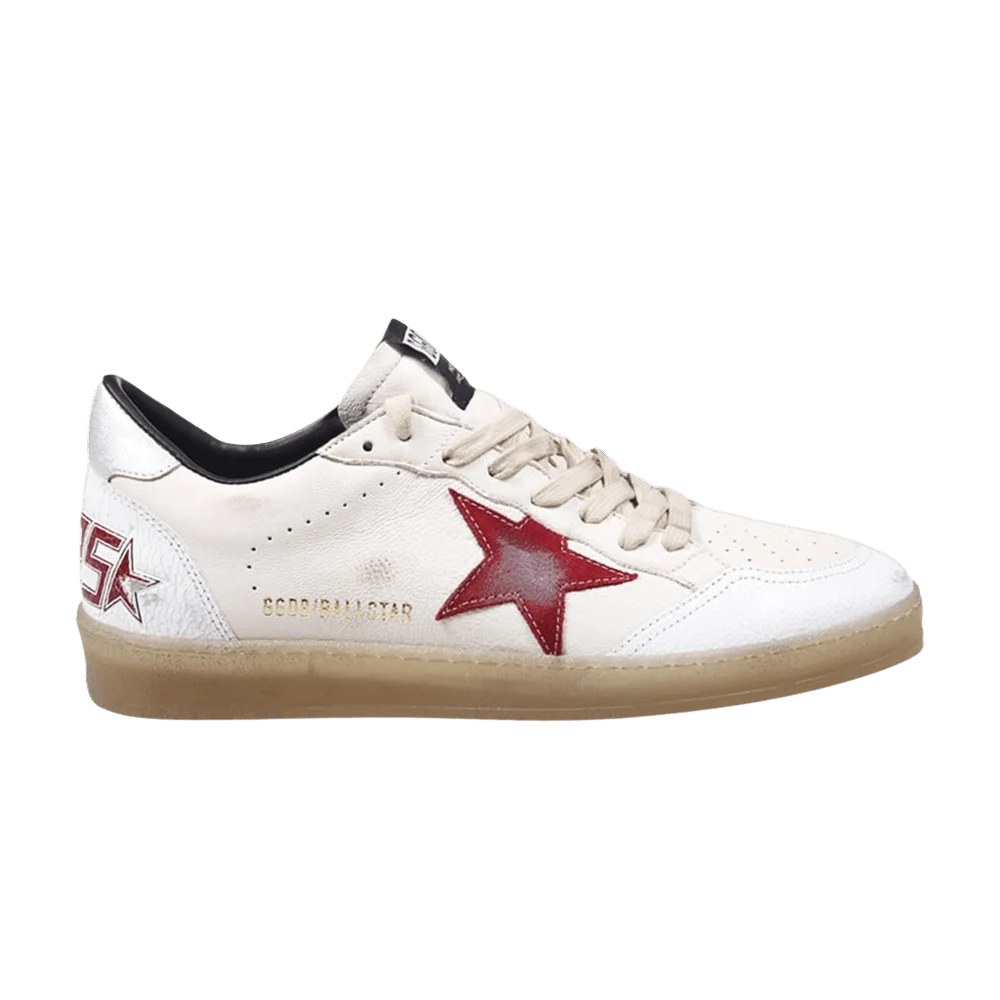 Krossovki-Golden-Goose-Ball-Star-Biege-White-Red