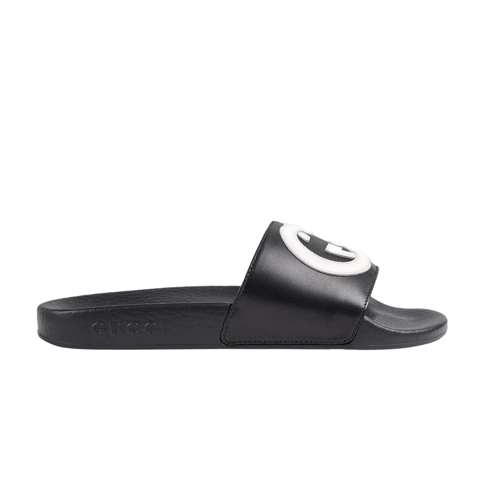 Krossovki-Gucci-Slide-Kids-Interlocking-G-Black-White