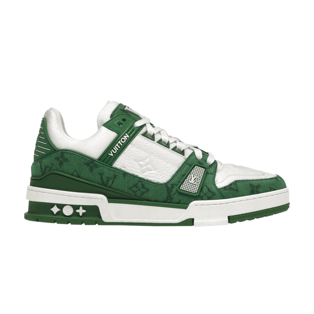 Krossovki-Louis-Vuitton-Trainer-Green-Monogram