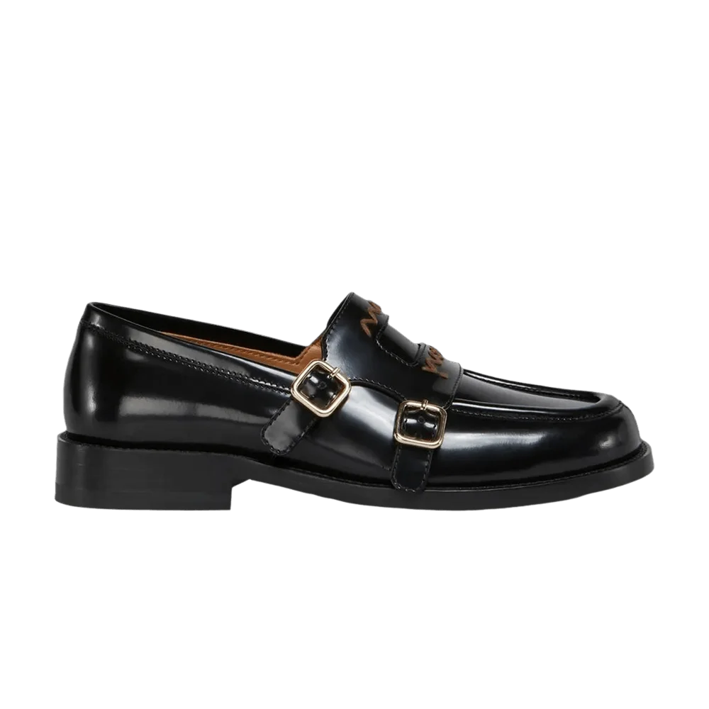 Krossovki-Marni-Wmns-Double-Buckle-Leather-Moccasin-Black