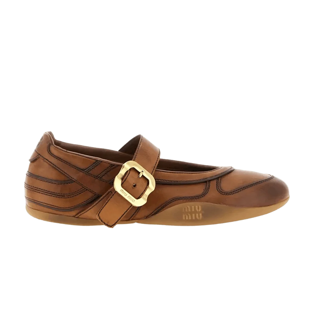 Krossovki-Miu-Miu-WmnsGymnasium-Leather-Ballerina-Cognac