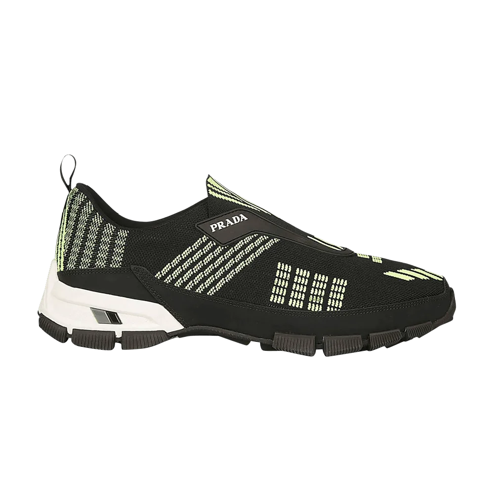 Krossovki-Prada-Crossection-Knit-Low-Black-Neon-Green