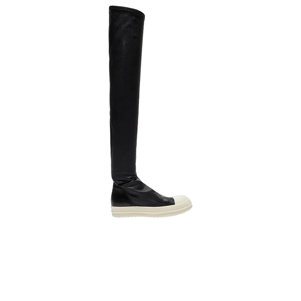 Krossovki-Rick-Owens-Wmns-Stivali-Pelle-High-Stocking-Sneaks-Black-Milk