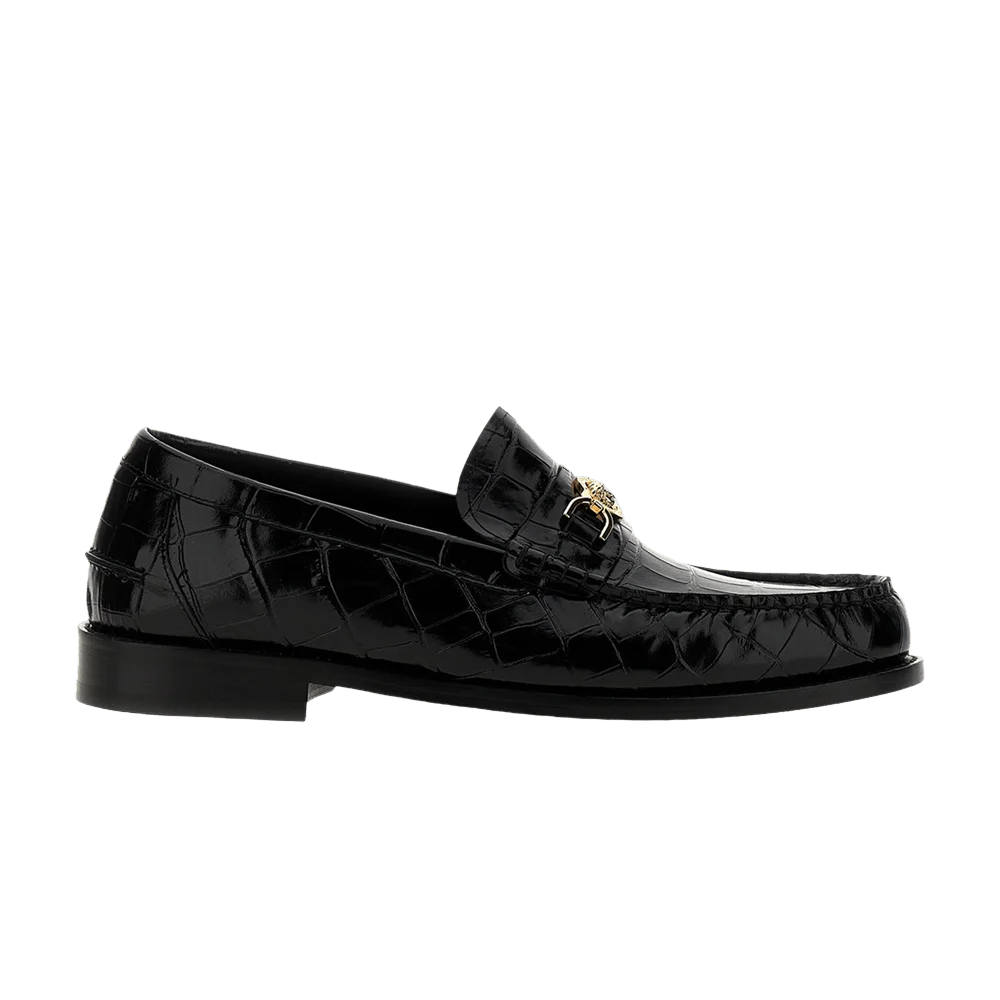 Krossovki-Versace-Medusa-95-Croc-Effect-Loafer-Black