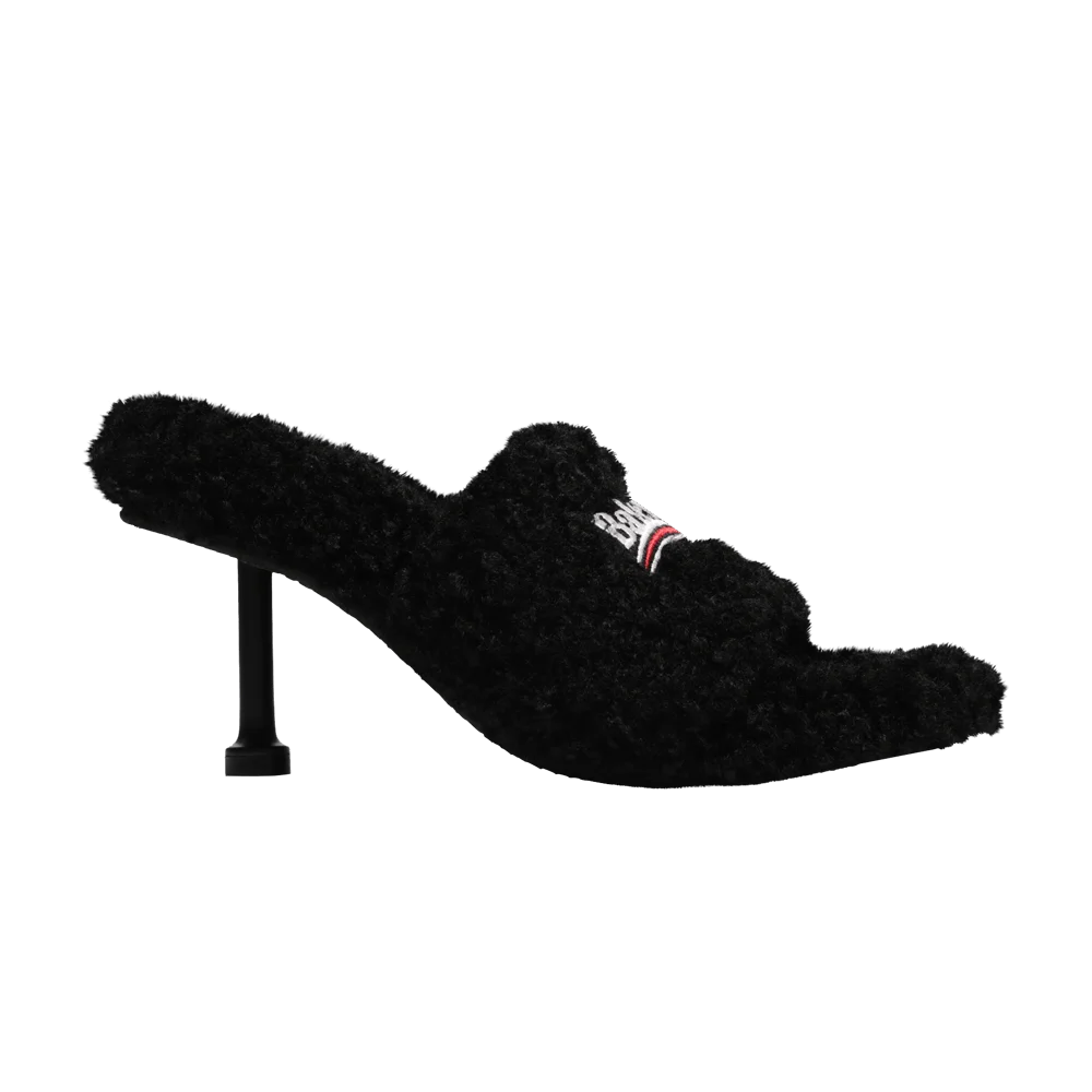 Sandalii-Balenciaga-Wmns-Furry-Sandal-Black