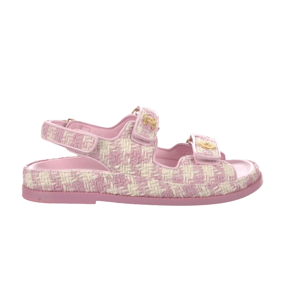 Sandalii-Chanel-Wmns-Sandal-Pink-Ecru-Tweed