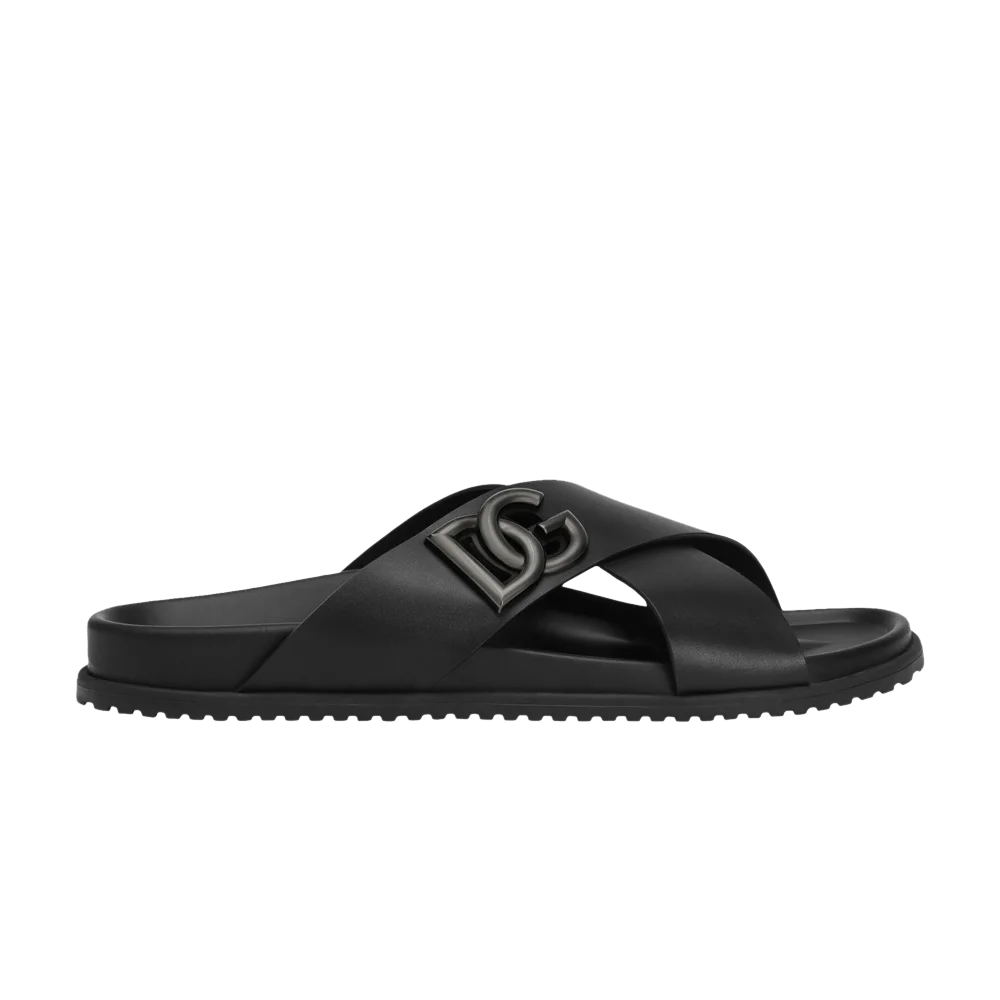 Sandalii-Dolce-Gabbana-Calfskin-Sandal-Black