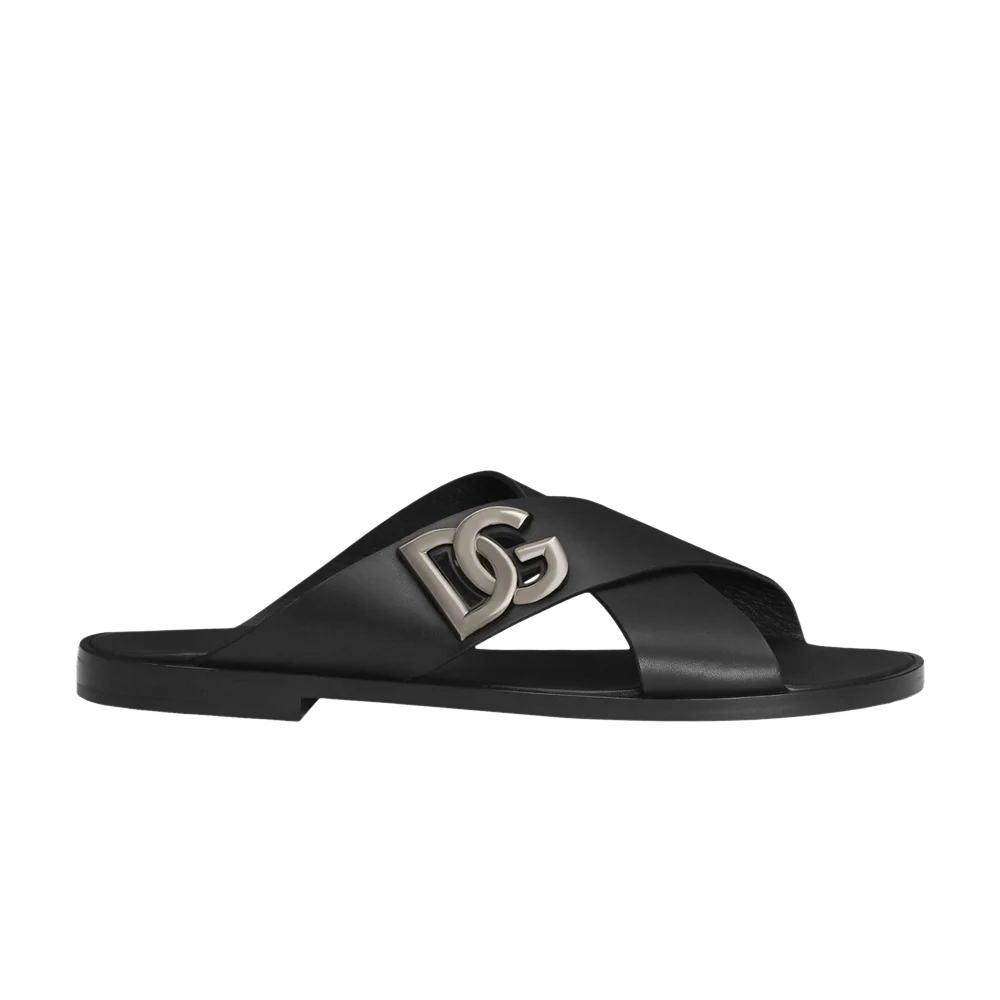 Sandalii-Dolce-Gabbana-Logo-Sandal-Black