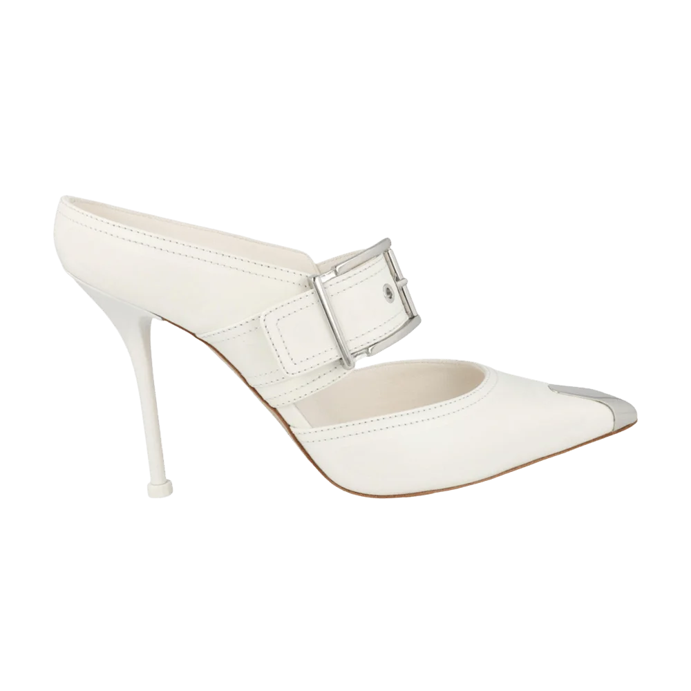 Tapochki-Alexander-McQueen-Wmns-Buckle-Leather-Mule-New-Ivory-Silver