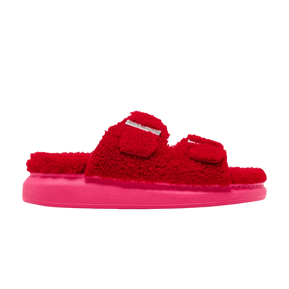 Tapochki-Alexander-McQueen-Wmns-Oversized-Hybrid-Slide-Shearling-Red-Pink