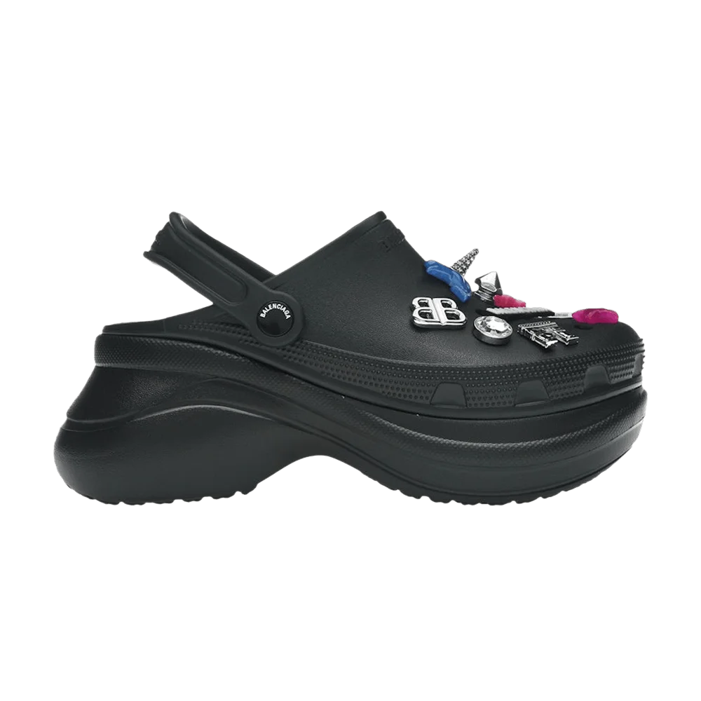 Tapochki-Balenciaga-x-Wmns-Mule-Black-Multicolor-Jibbitz