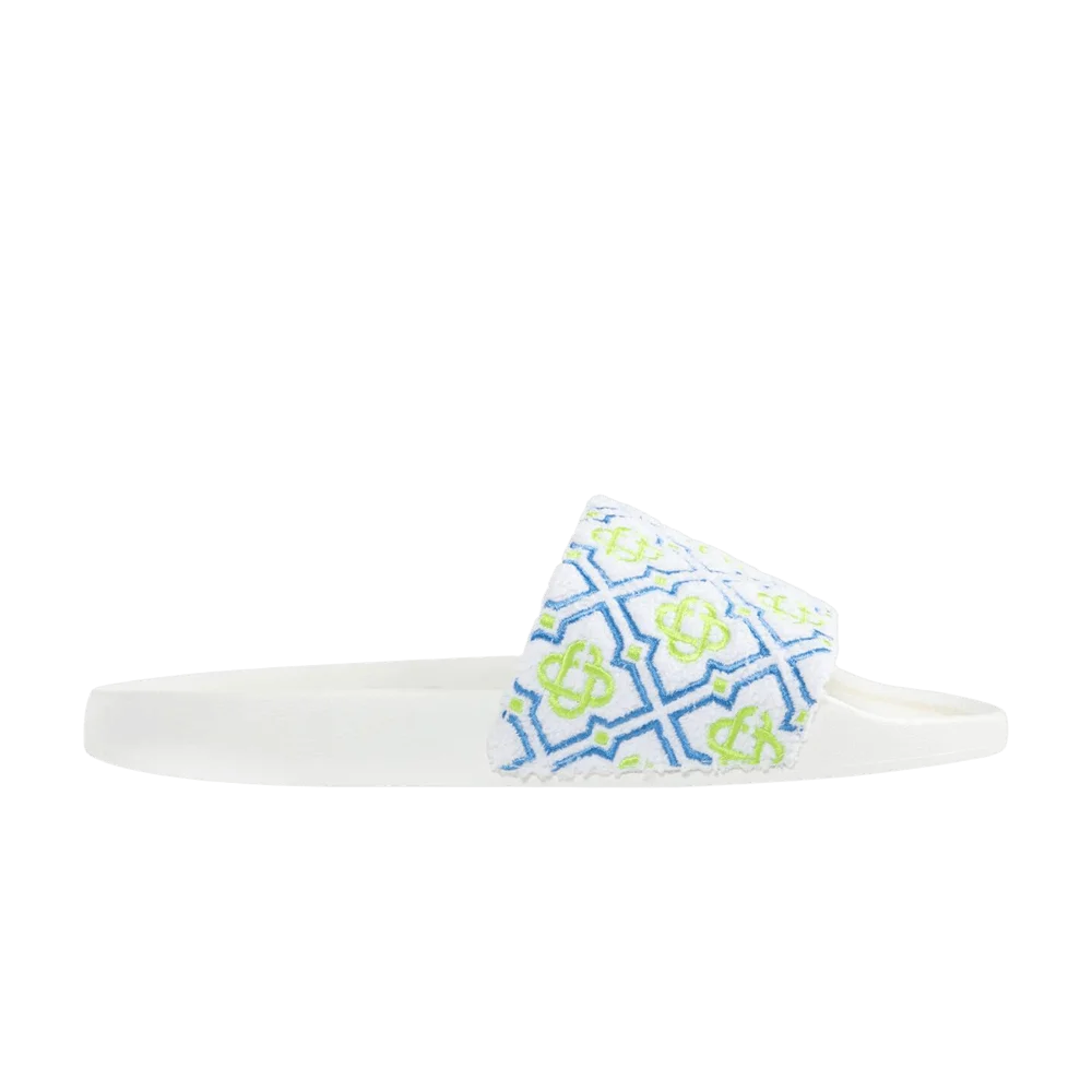 Tapochki-Casablanca-Monogram-Pool-Slide-White-Green