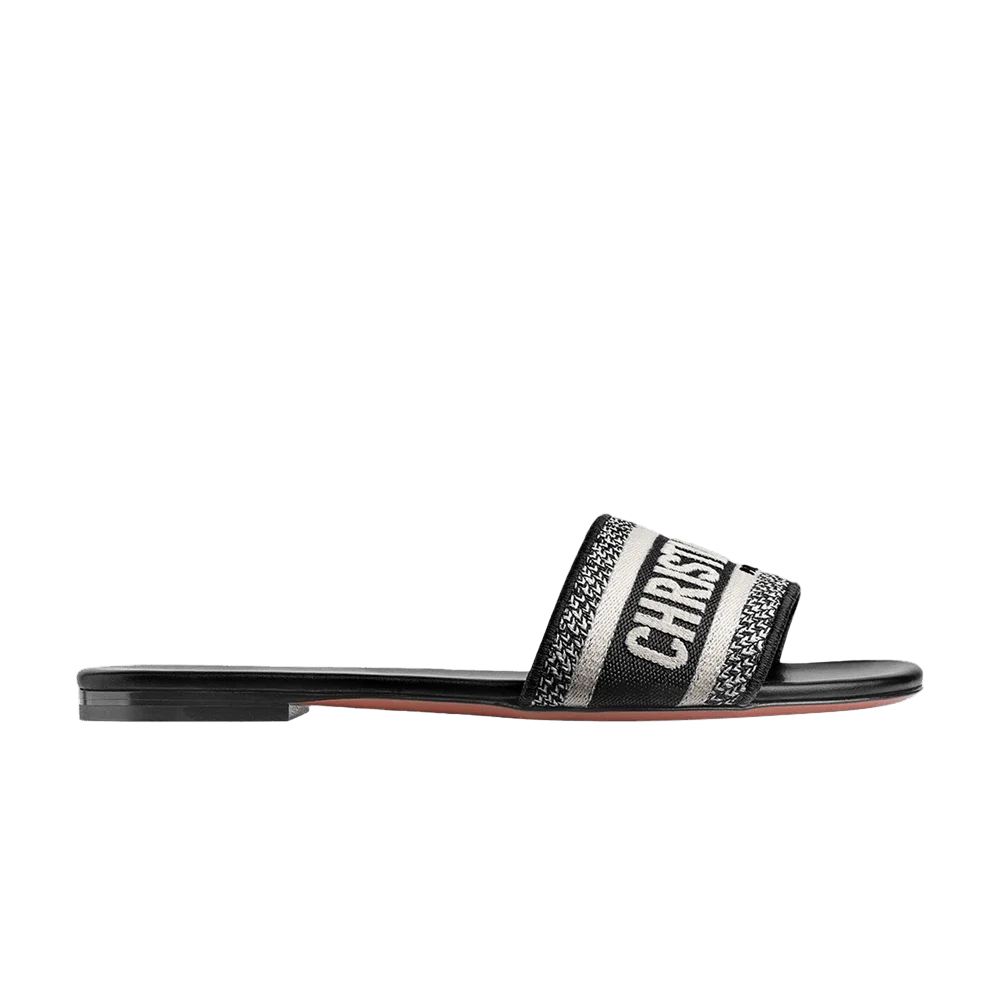 Tapochki-Dior-Wmns-DWay-Slide-Black-Embroidered-Cotton