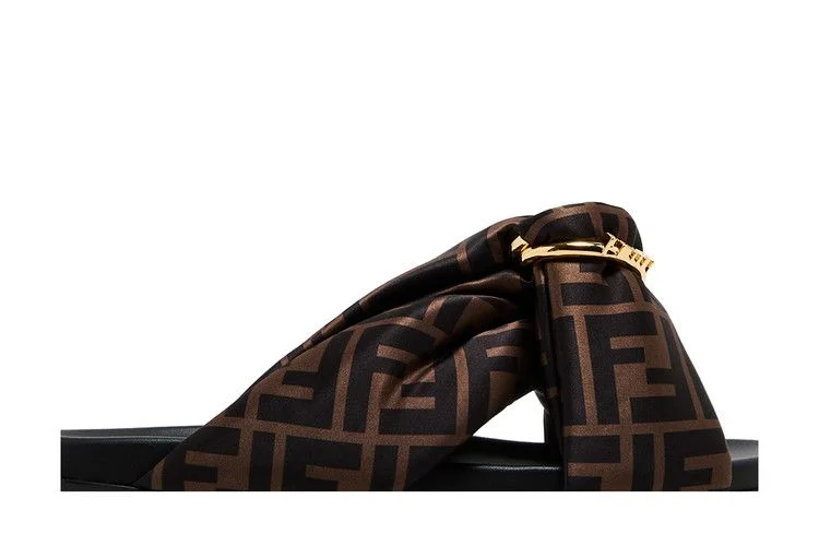 Tapochki-Fendi-Wmns-Feel-FF-Satin-Slide-Brown-1