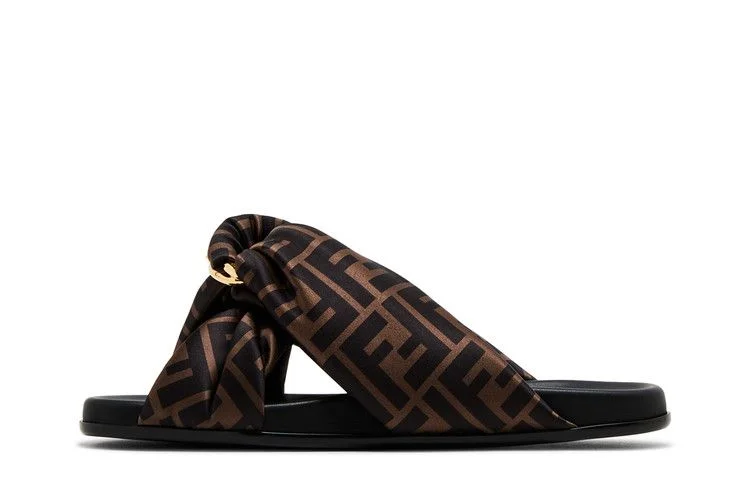 Tapochki-Fendi-Wmns-Feel-FF-Satin-Slide-Brown-2