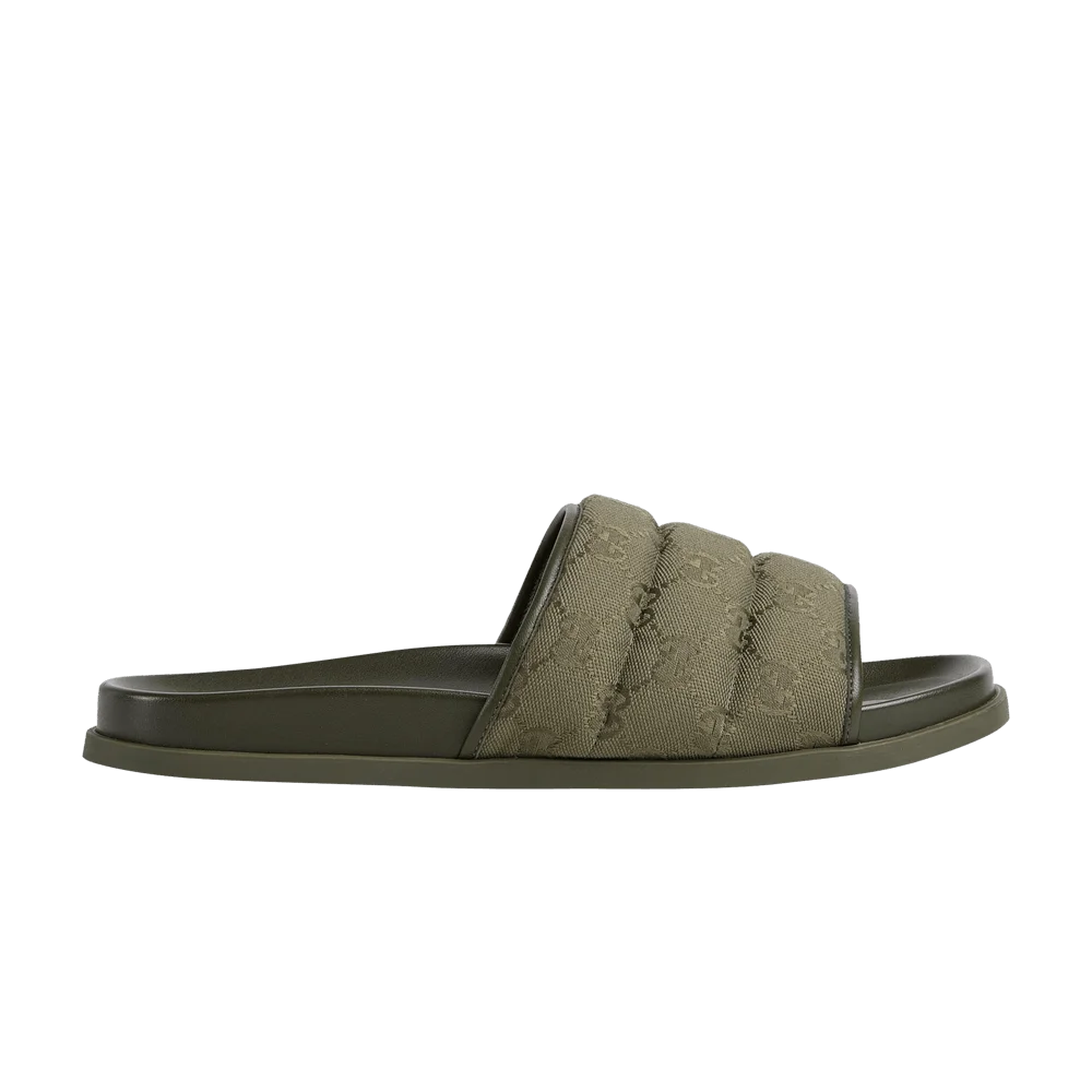 Tapochki-Gucci-Slide-Sandal-GG-Canvas-Dark-Green