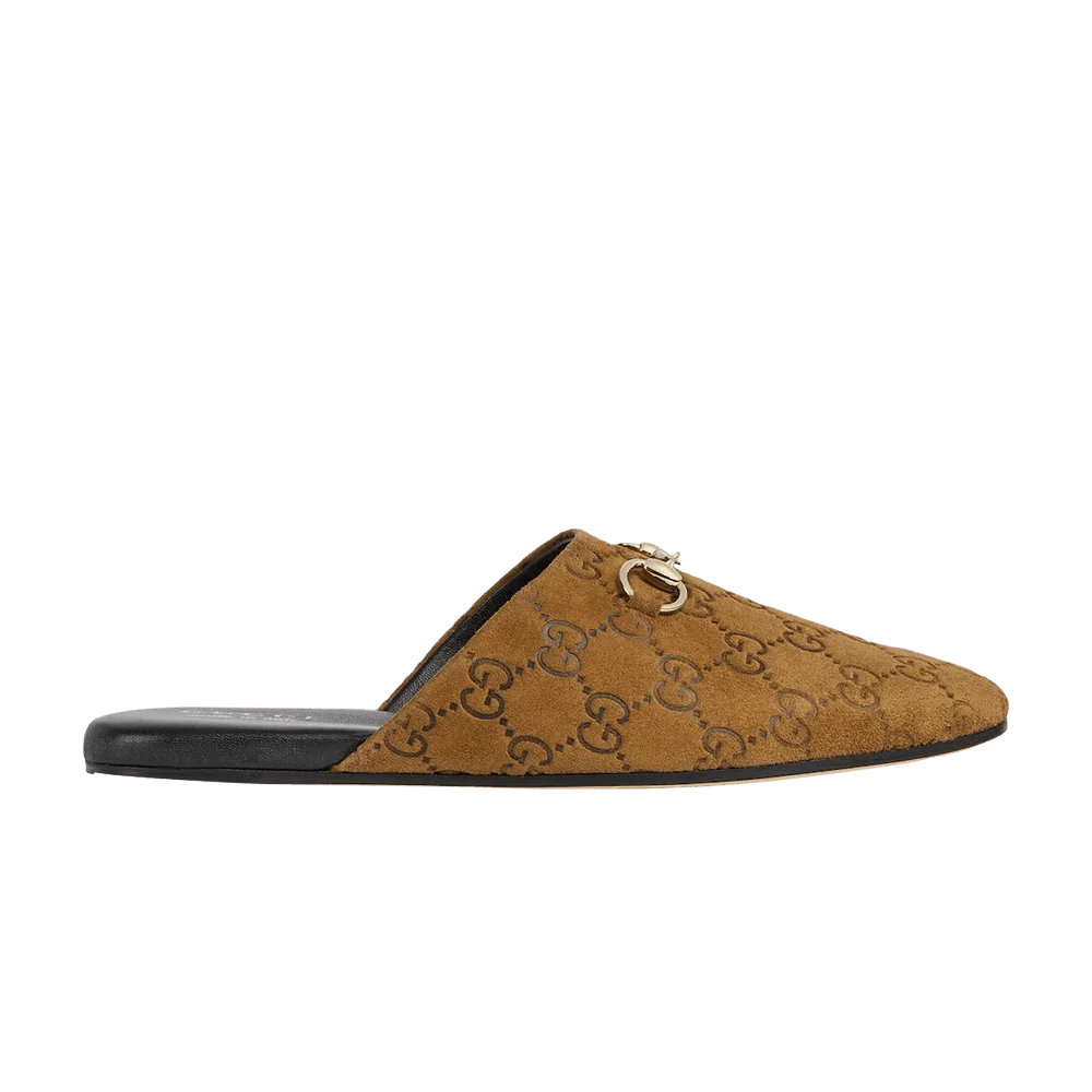 Tapochki-Gucci-Wmns-Horsebit-Mule-GG-Brown