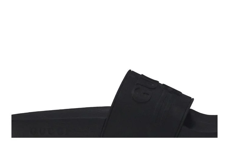 Tapochki-Gucci-Wmns-Logo-Rubber-Slide-Black-1