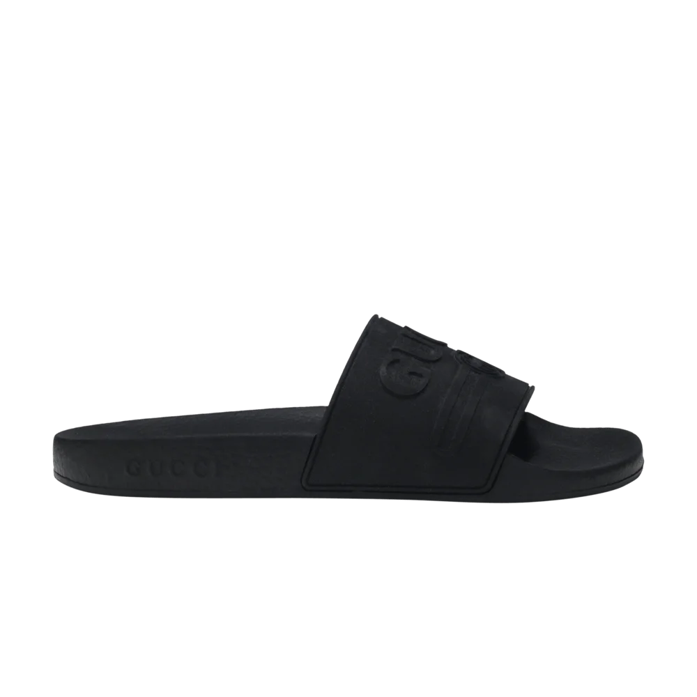 Tapochki-Gucci-Wmns-Logo-Rubber-Slide-Black