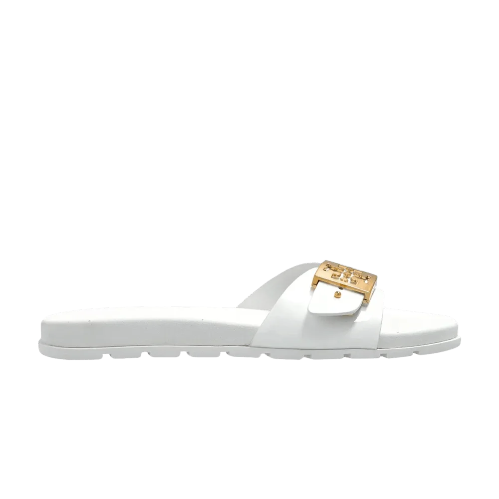 Tapochki-Tory-Burch-Wmns-Mellow-Buckle-Slide-Sandal-White-Gold