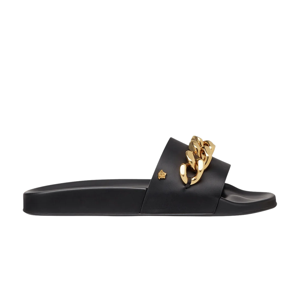 Tapochki-Versace-Pool-Slide-Medusa-Chain-Black