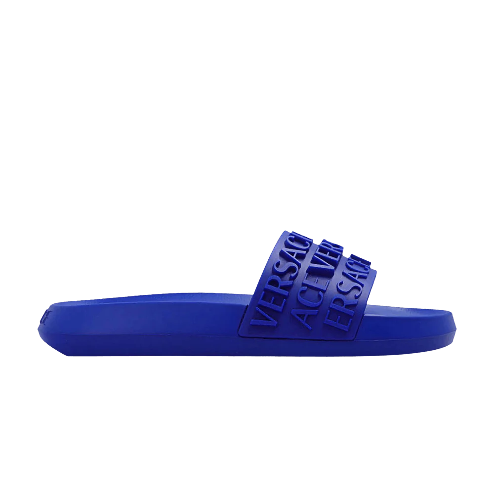 Tapochki-Versace-Slide-Allover-Logo-Blue