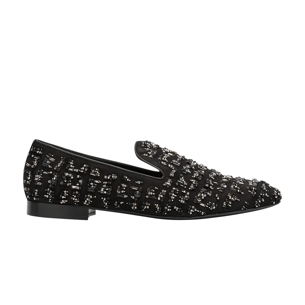 Tapochki-Versace-Suede-Bead-Embellished-Slipper-Black-Silver