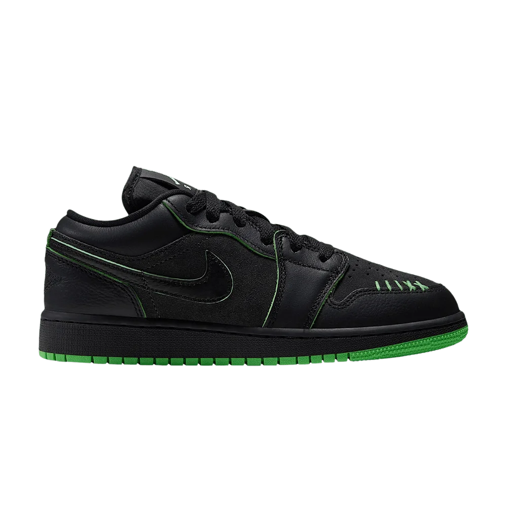 Krossovki-Air-Jordan-1-Low-SE-GS-Black-Scream-Green-Dark-Smoke-Grey-Black-