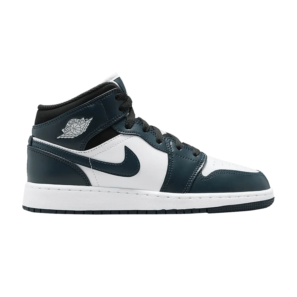 Krossovki-Air-Jordan-1-Mid-GS-Armory-Navy-