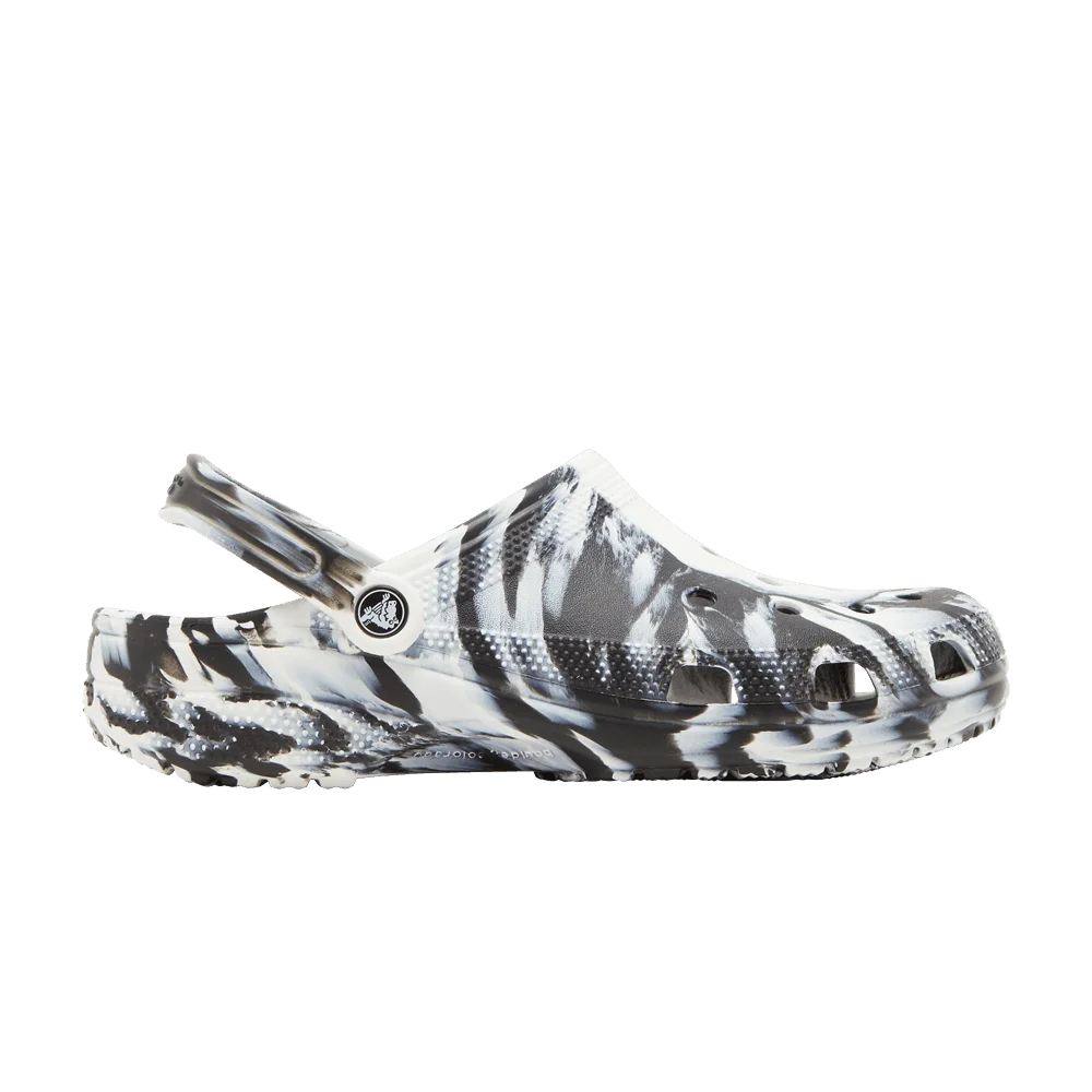 Sabo-Crocs-Classic-Marbled-Clog-White-Black-